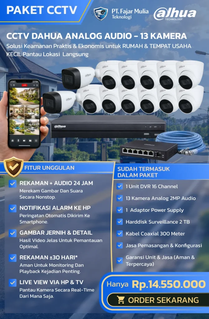 CCTV Dahua Analog Audio – 13 Kamera