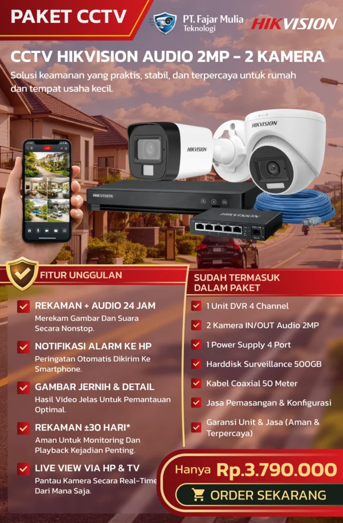 CCTV Hikvision Audio 2MP – 2 Kamera