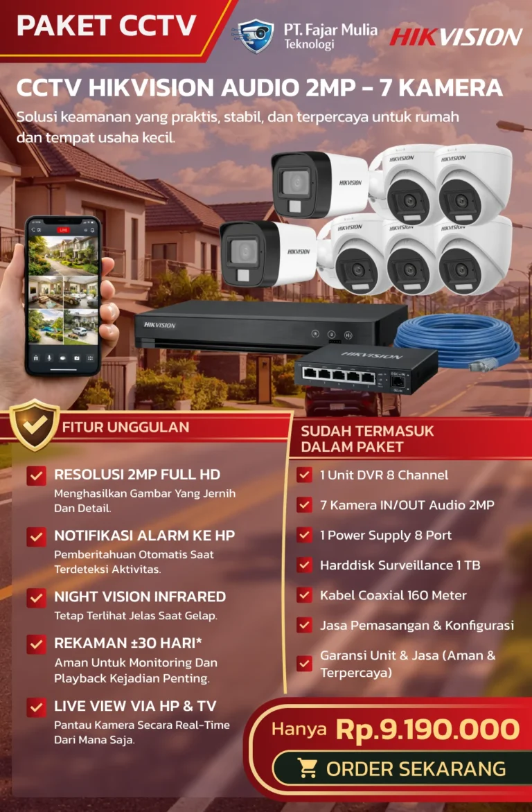 CCTV HIKVISION AUDIO 2MP – 7 KAMERA