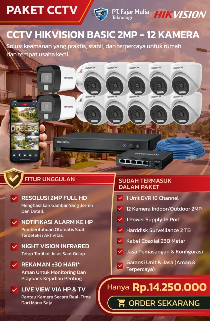 CCTV Hikvision Basic 2MP – 12 Kamera