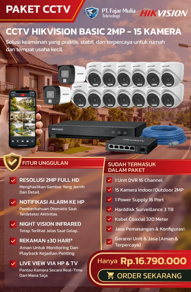 CCTV Hikvision Basic 2MP – 15 Kamera
