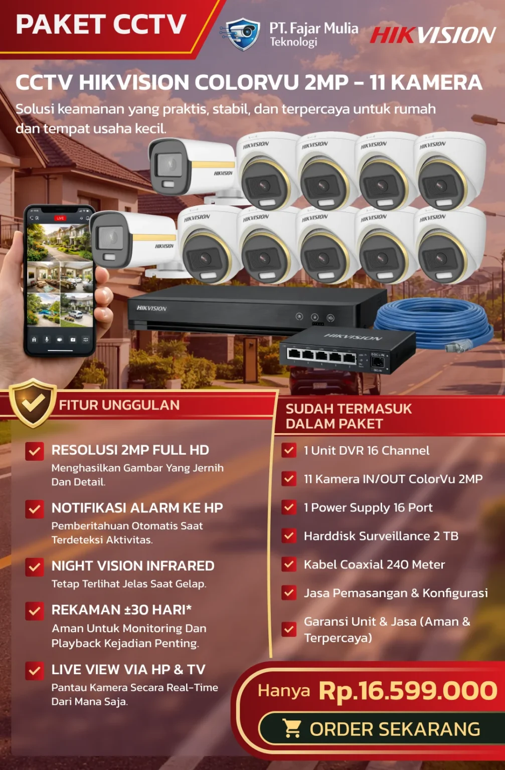 CCTV Hikvision ColorVu 2MP – 11 Kamera