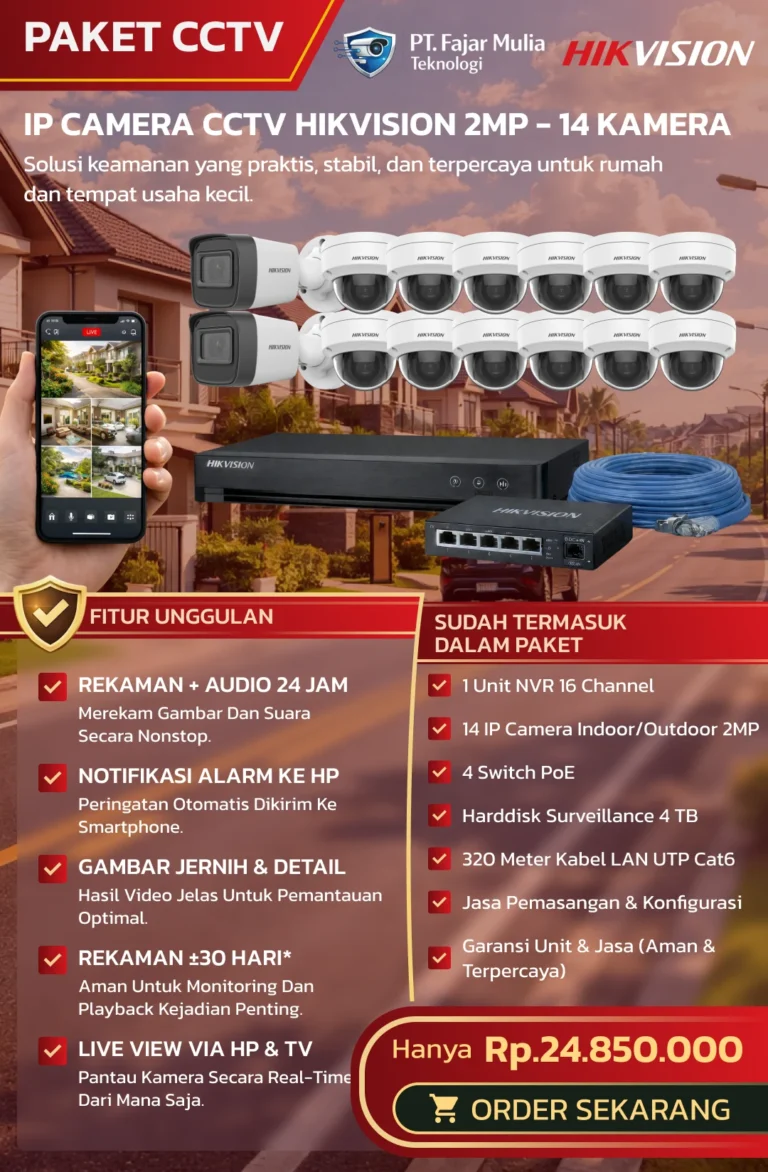 CCTV Hikvision IP Camera 2MP – 14 Kamera